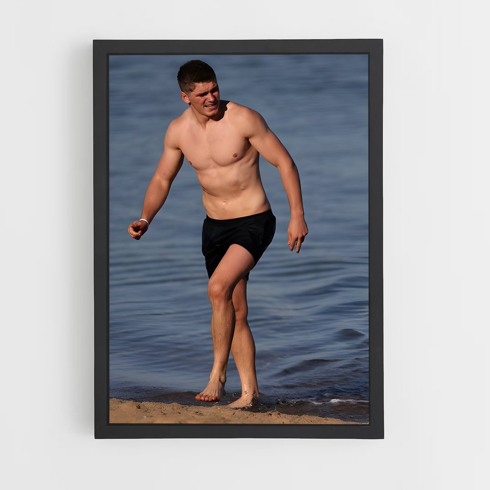 Poster Marche sur la Plage – affiche Rugby (vue 2)